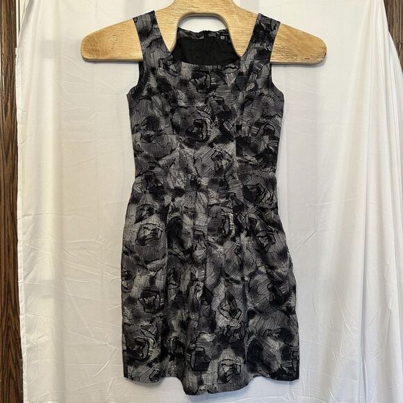 Banana Republic Womens Size 6 Silk Wool Blend Black White Dress‎ Lined Career - Picture 1 of 5